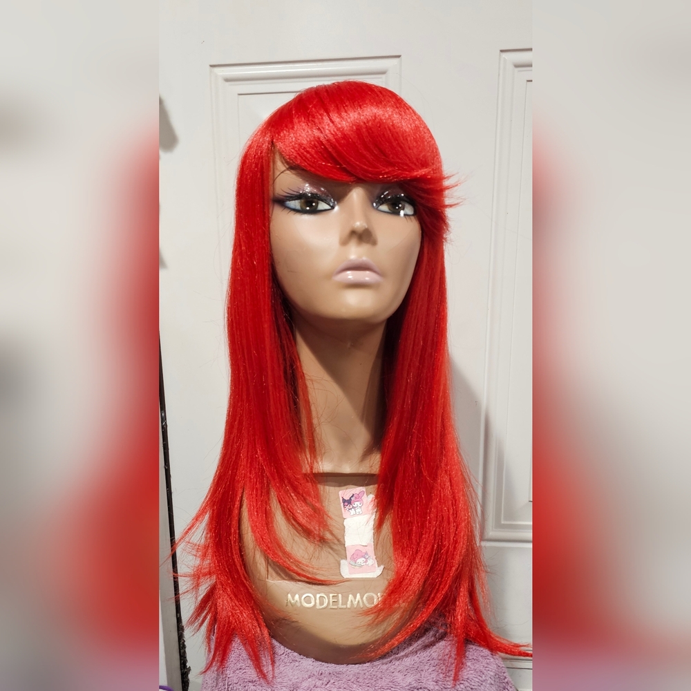 Long Scene Style Red Wig